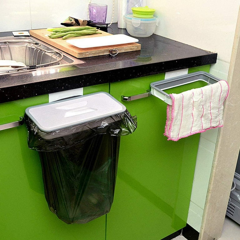 Removable Attach-A-Trash Hanging Trash Bag Holder Home Kitchen Dirt Rubbish Bin